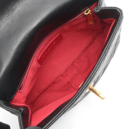 Chanel Shoulder Bag Quilted Small Flap Black Leather Chain — view 3