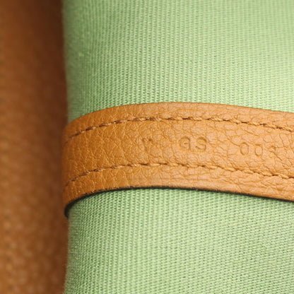 Hermes Tote Garden Party TPM Vert Cricket Ocher Leather Canvas — view 5