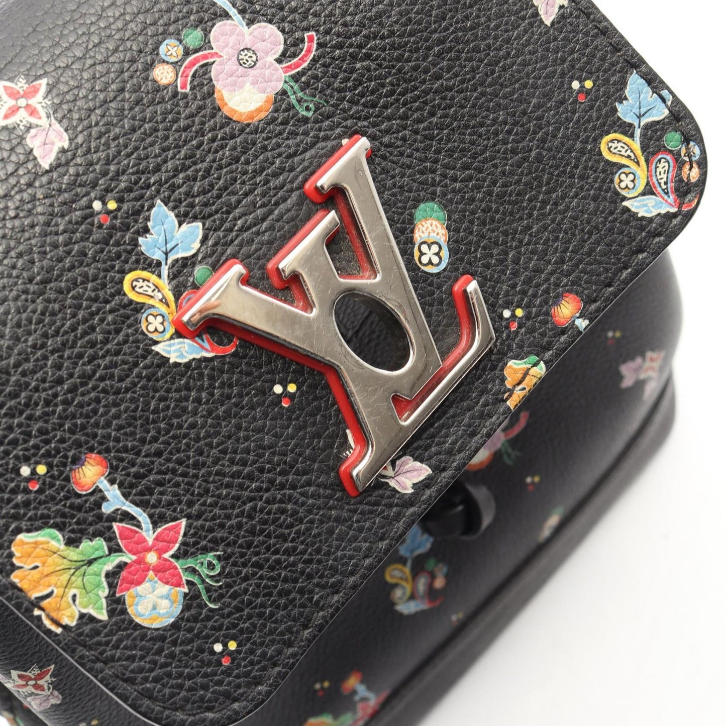 Louis Vuitton Backpack Lockme Mini Noir Floral Print Leather — view 8