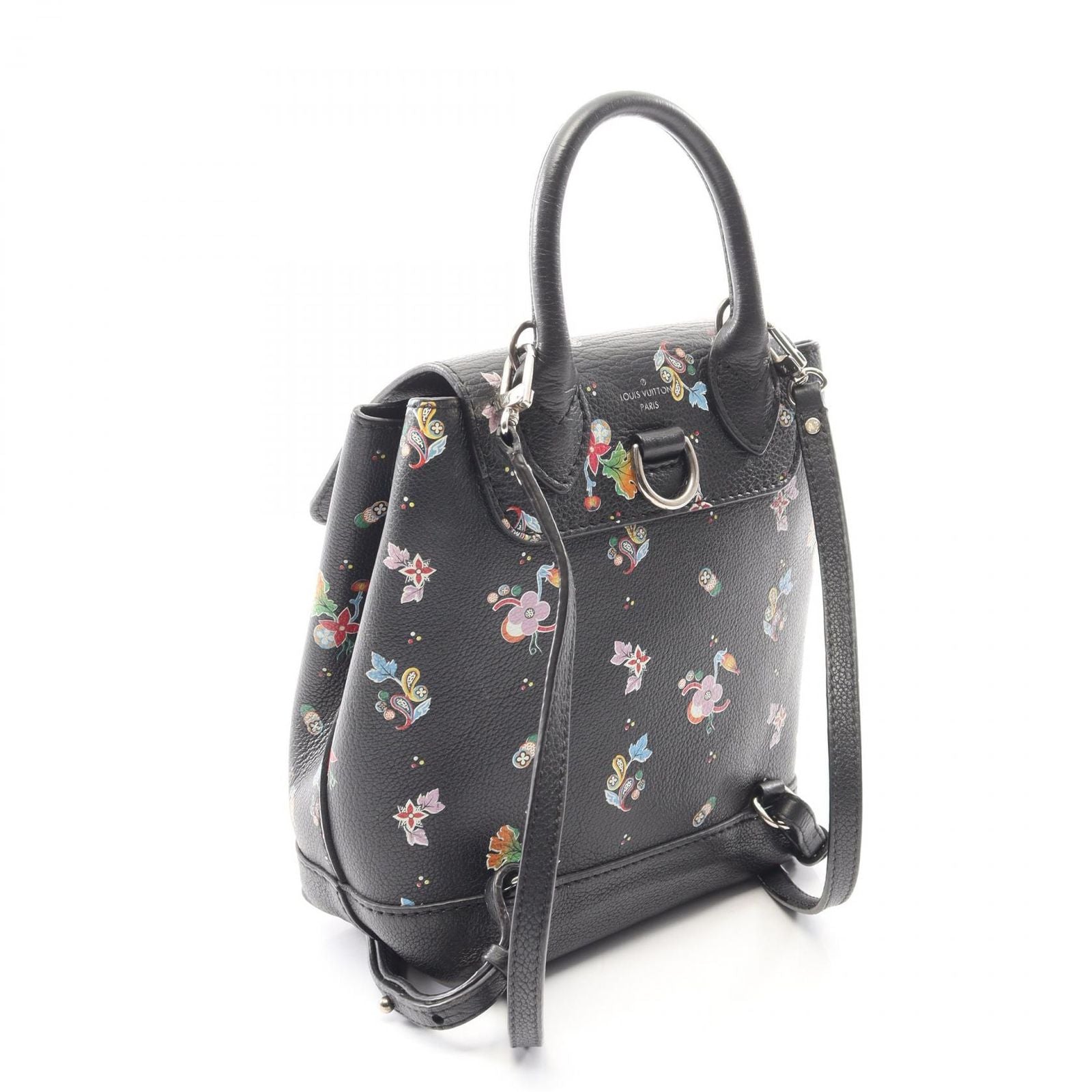 Louis Vuitton Backpack Lockme Mini Noir Floral Print Leather — view 2