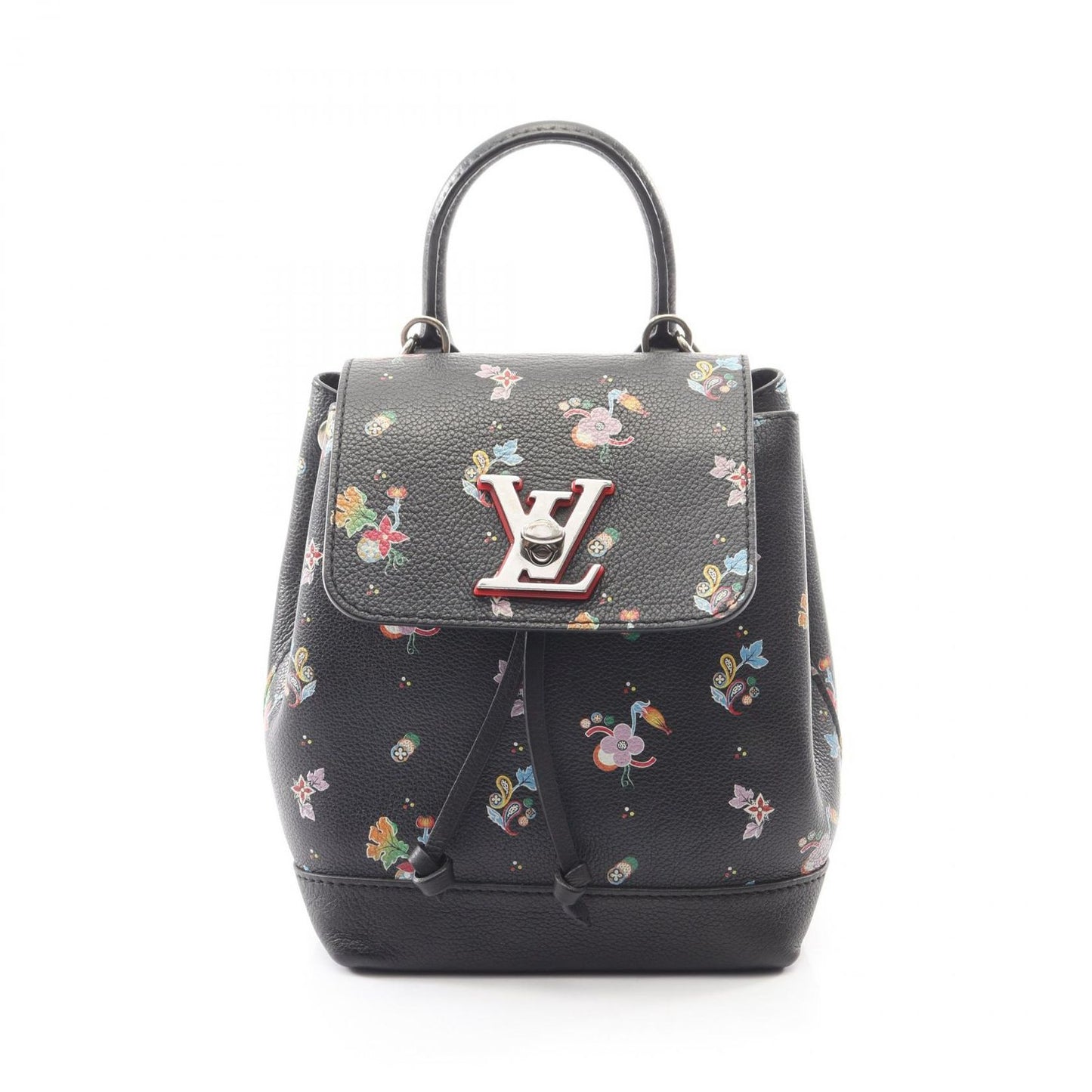 Louis Vuitton Backpack Lockme Mini Noir Floral Print Leather