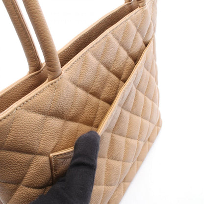 Chanel Tote Medallion Beige Caviar Leather — view 9