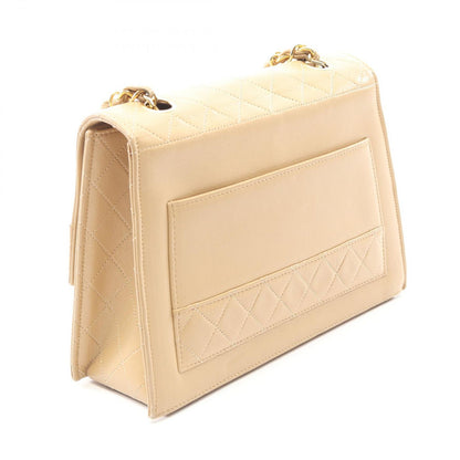 Chanel Shoulder Bag Quilted Vintage Beige Lambskin Chain — view 2
