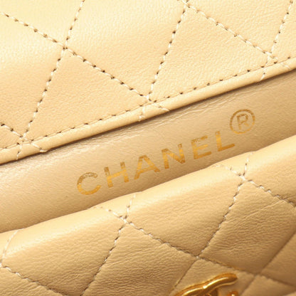 Chanel Shoulder Bag Quilted Vintage Beige Lambskin Chain — view 4
