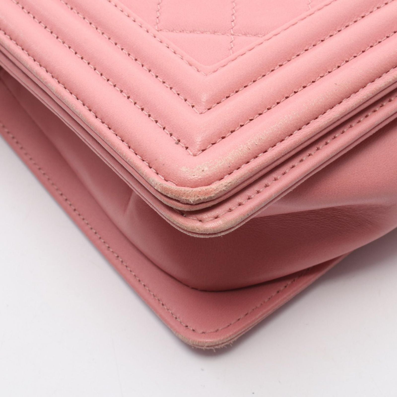 Chanel Shoulder Bag Pink Lambskin Chain — view 6