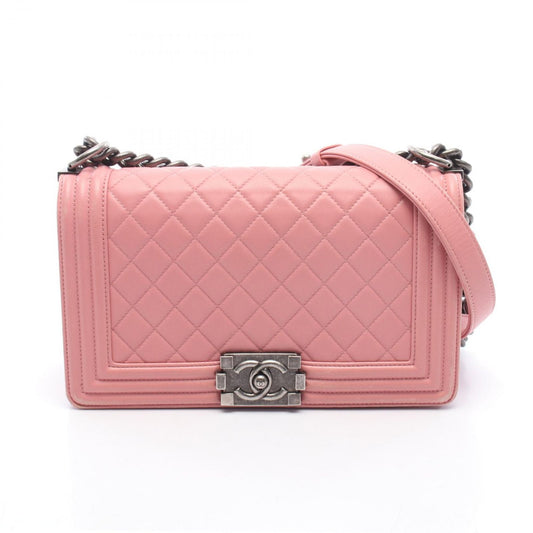 Chanel Shoulder Bag Pink Lambskin Chain