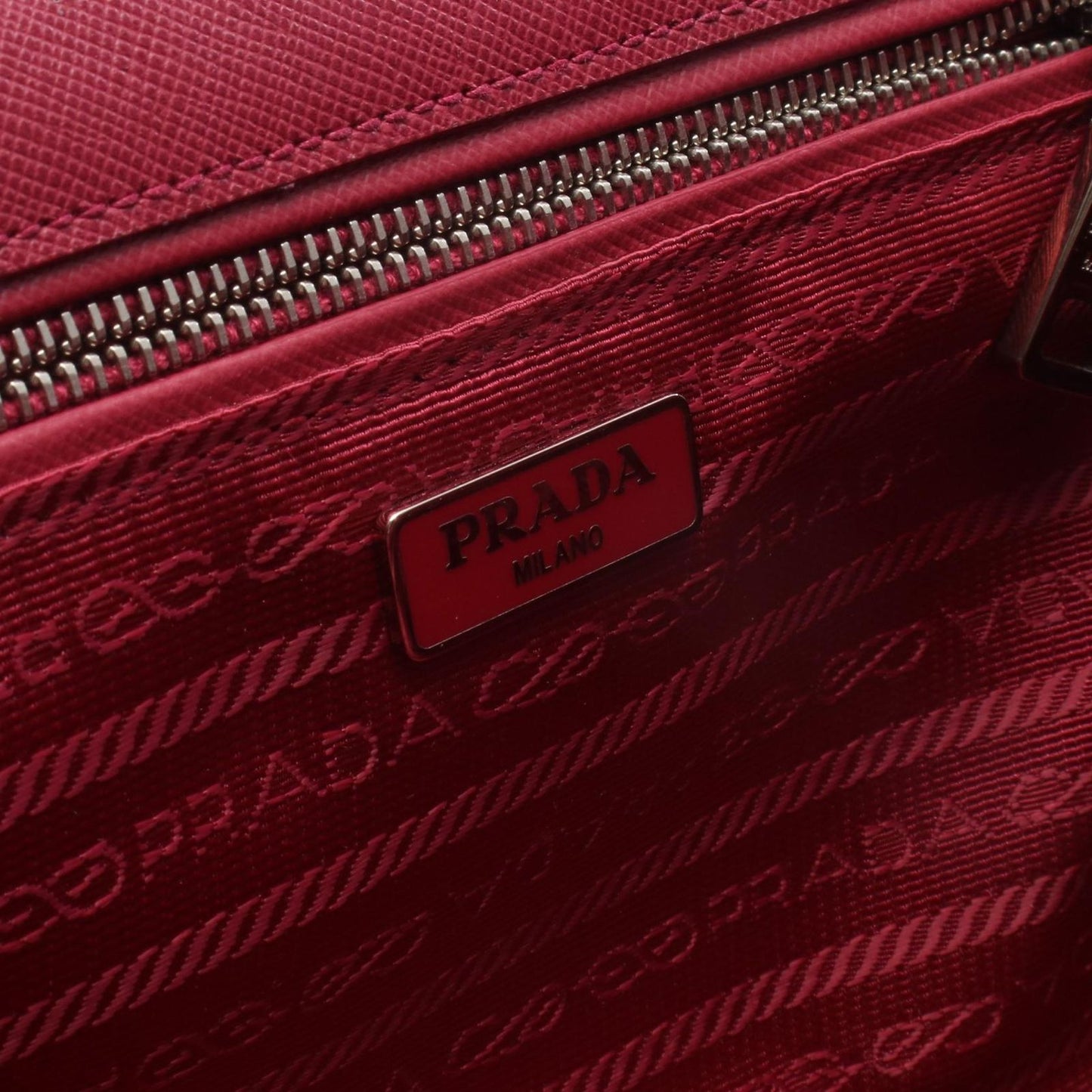 Prada Shoulder Bag Tessuto Impuntu Magenta Nylon Leather Quilted Chain — view 4