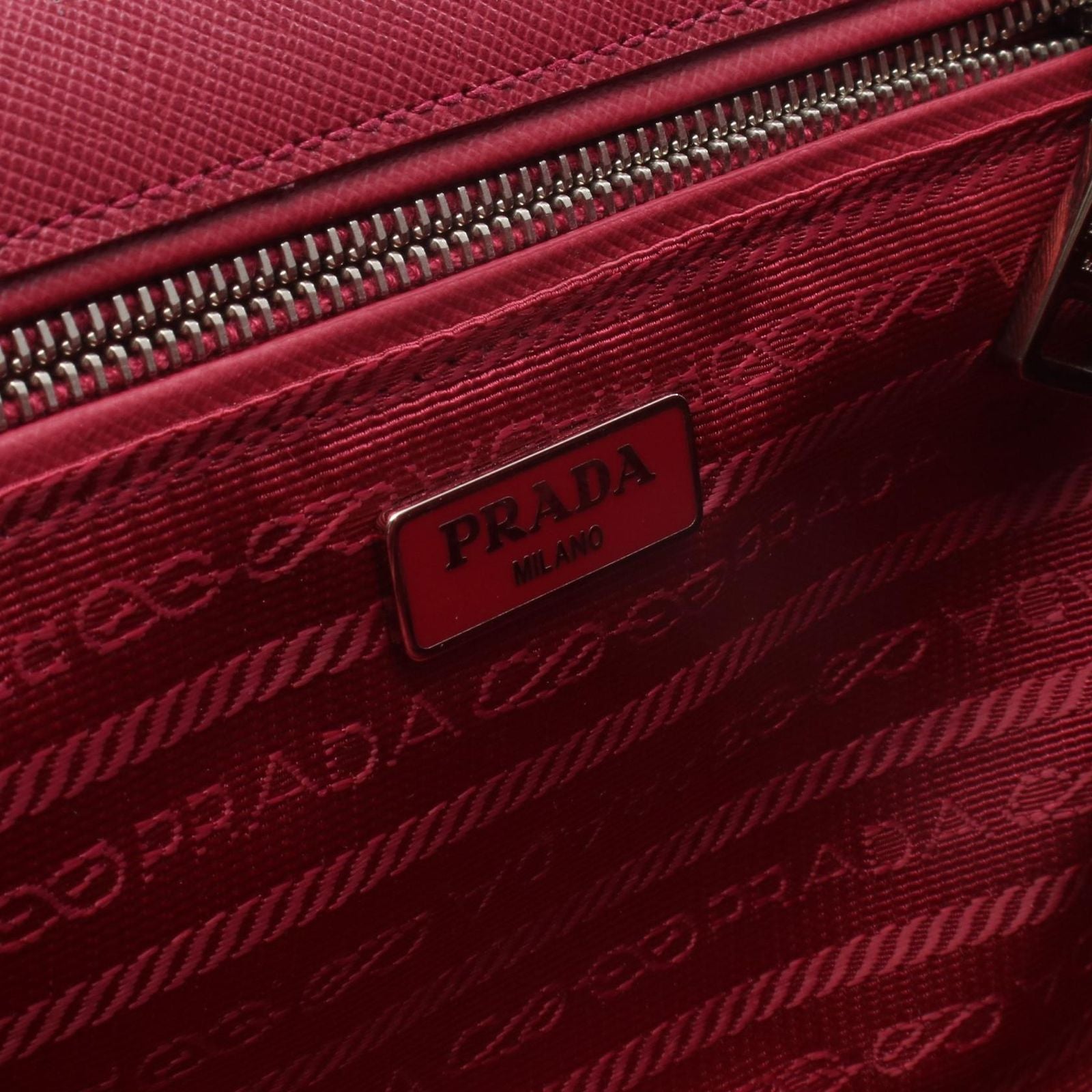 Prada Shoulder Bag Tessuto Impuntu Magenta Nylon Leather Quilted Chain — view 4