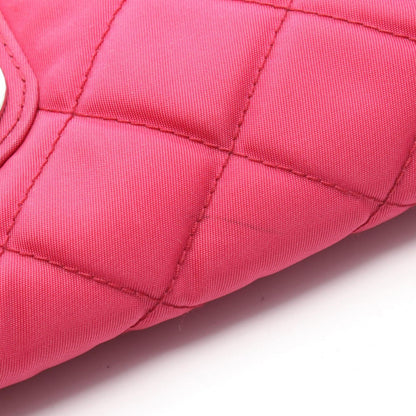 Prada Shoulder Bag Tessuto Impuntu Magenta Nylon Leather Quilted Chain — view 6
