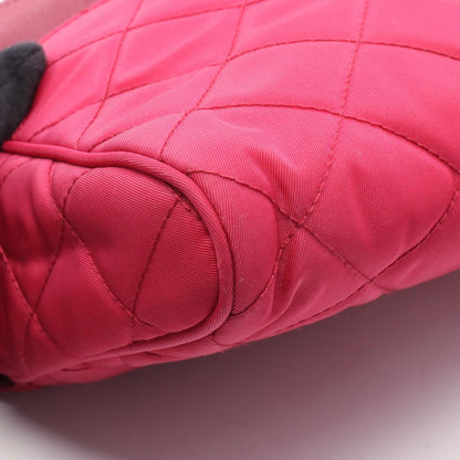 Prada Shoulder Bag Tessuto Impuntu Magenta Nylon Leather Quilted Chain — view 5