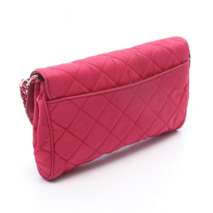 Prada Shoulder Bag Tessuto Impuntu Magenta Nylon Leather Quilted Chain — view 2