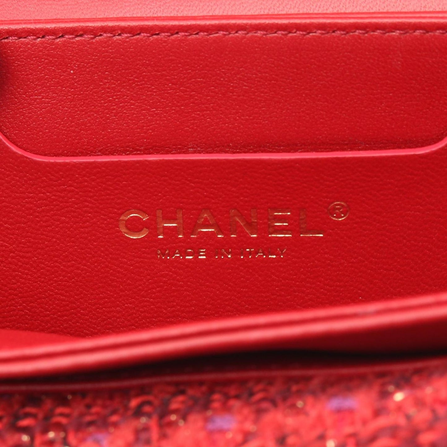 Chanel Shoulder Bag Quilted Mini 2-Way Red Fabric Leather Chain — view 4