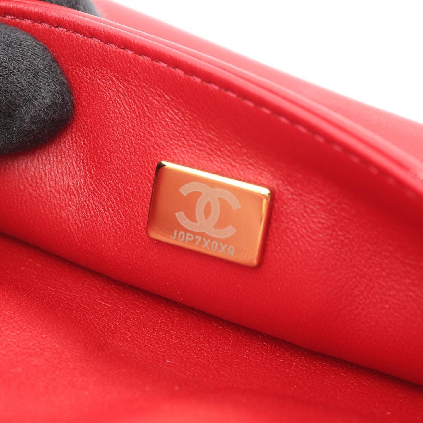 Chanel Shoulder Bag Quilted Mini 2-Way Red Fabric Leather Chain — view 5