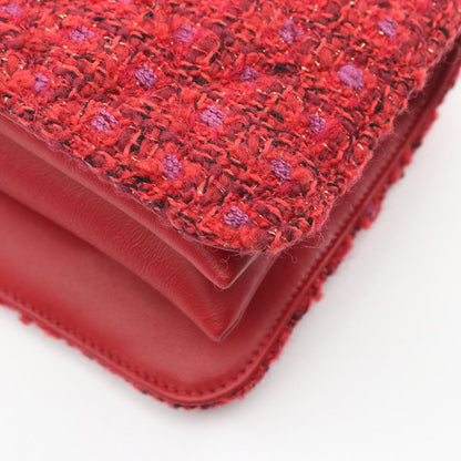 Chanel Shoulder Bag Quilted Mini 2-Way Red Fabric Leather Chain — view 6
