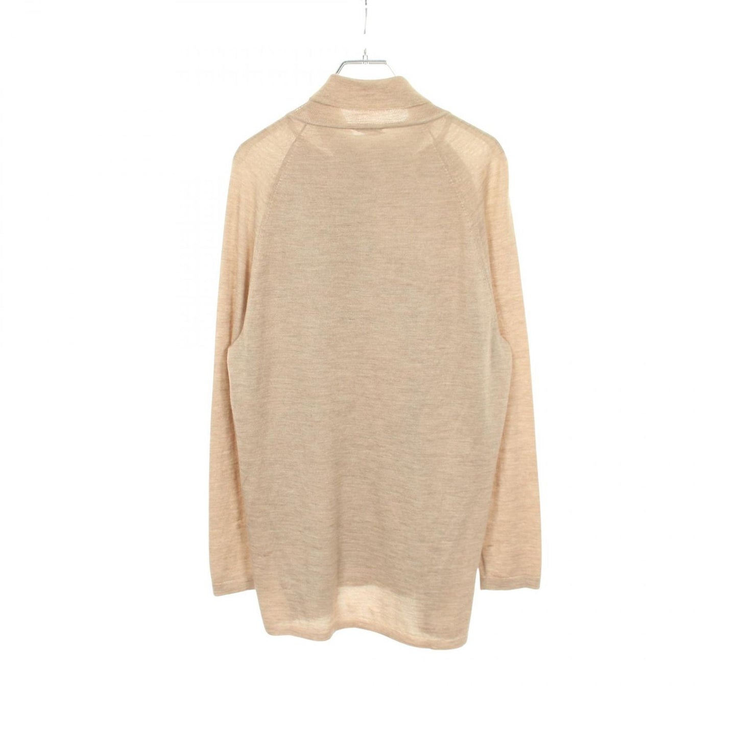 Hermes Knit Twill Lane Exlibris Contrast Turtleneck Silk Cashmere Top Sweater — view 2