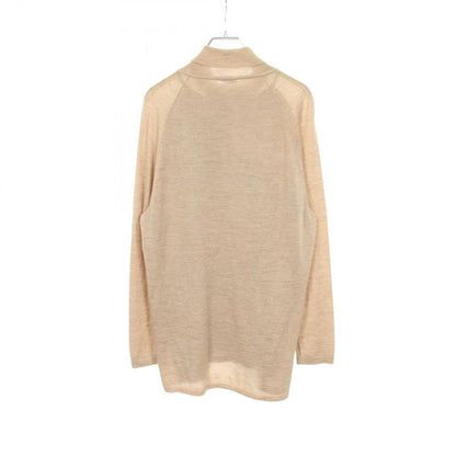Hermes Knit Twill Lane Exlibris Contrast Turtleneck Silk Cashmere Top Sweater — view 2