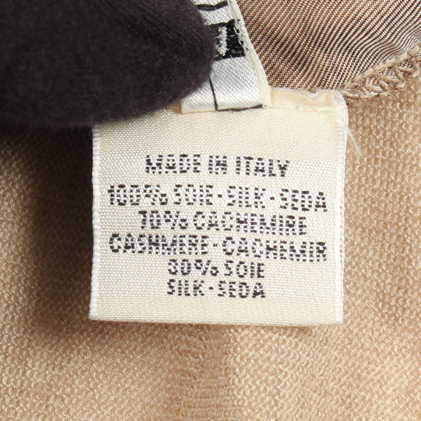 Hermes Knit Twill Lane Exlibris Contrast Turtleneck Silk Cashmere Top Sweater — view 4