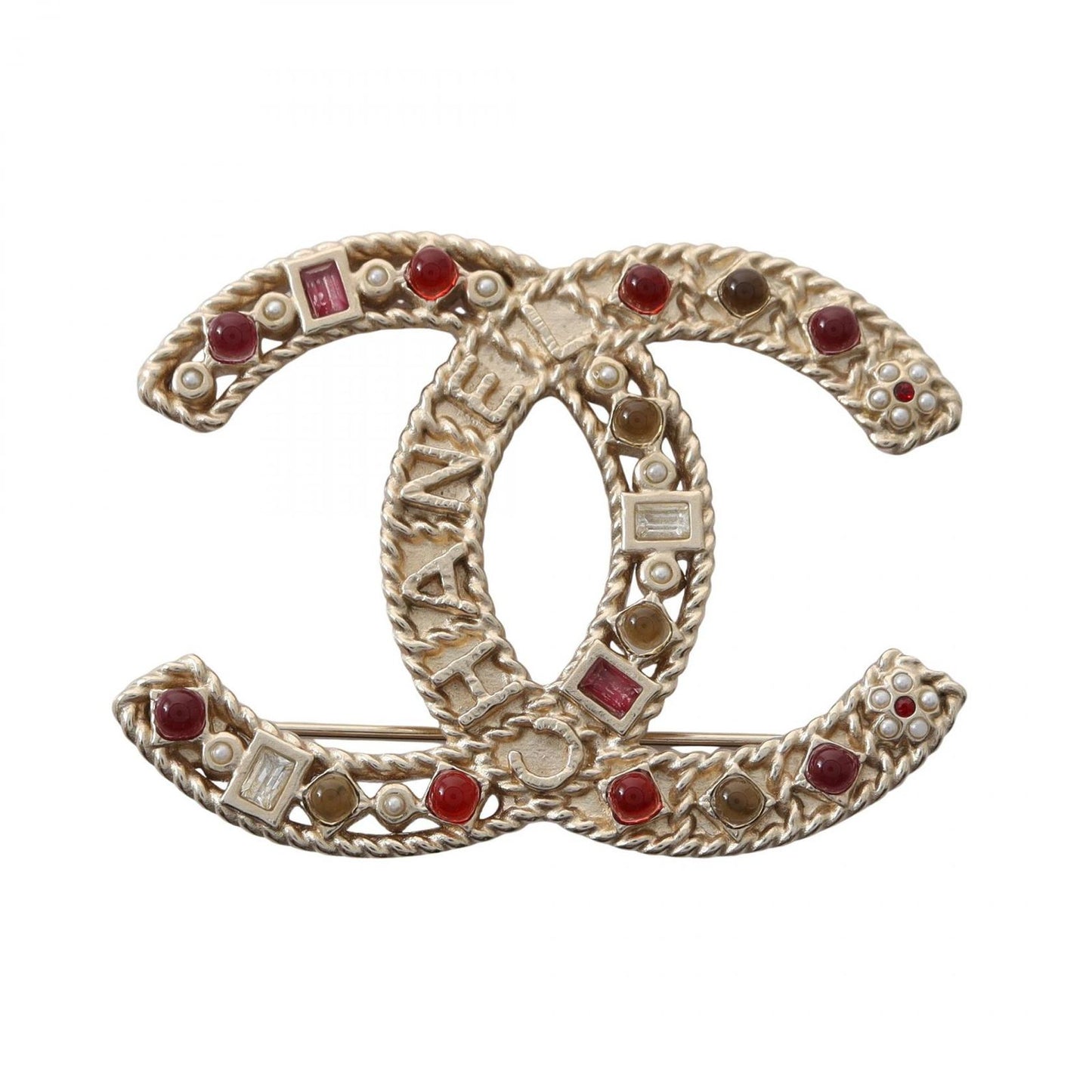 Chanel Brooch CC Logo Gold