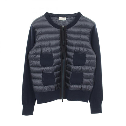 Moncler Down Jacket Cardigan Contrast Nylon Wool
