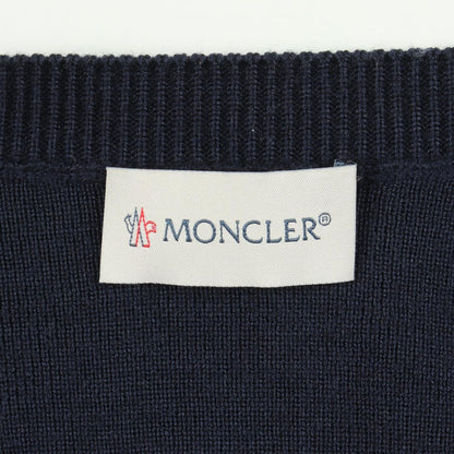 Moncler Down Jacket Cardigan Contrast Nylon Wool — view 3