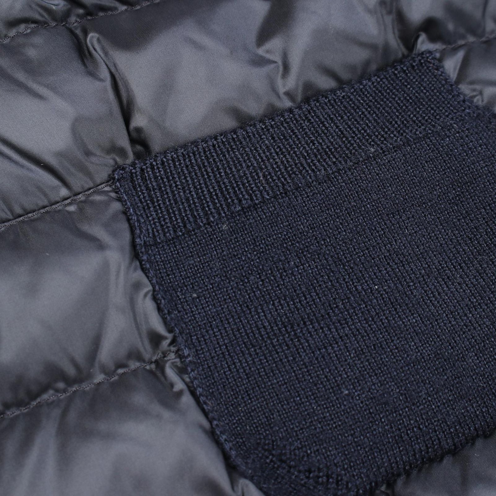 Moncler Down Jacket Cardigan Contrast Nylon Wool — view 7