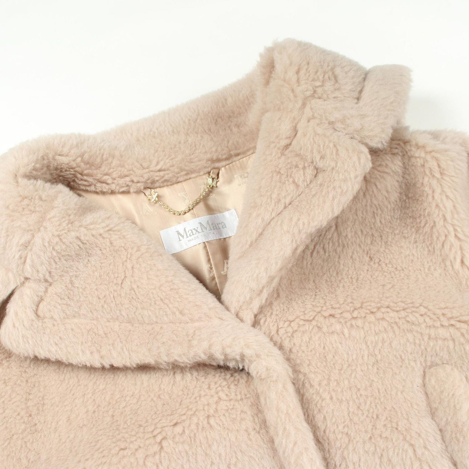 Max Mara Poncho Cambusa Cape Beige Wool Teddy Bear — view 6