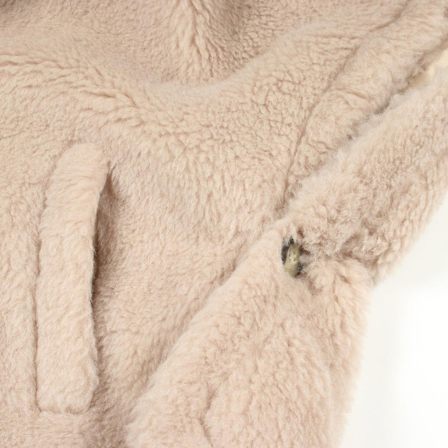 Max Mara Poncho Cambusa Cape Beige Wool Teddy Bear — view 7