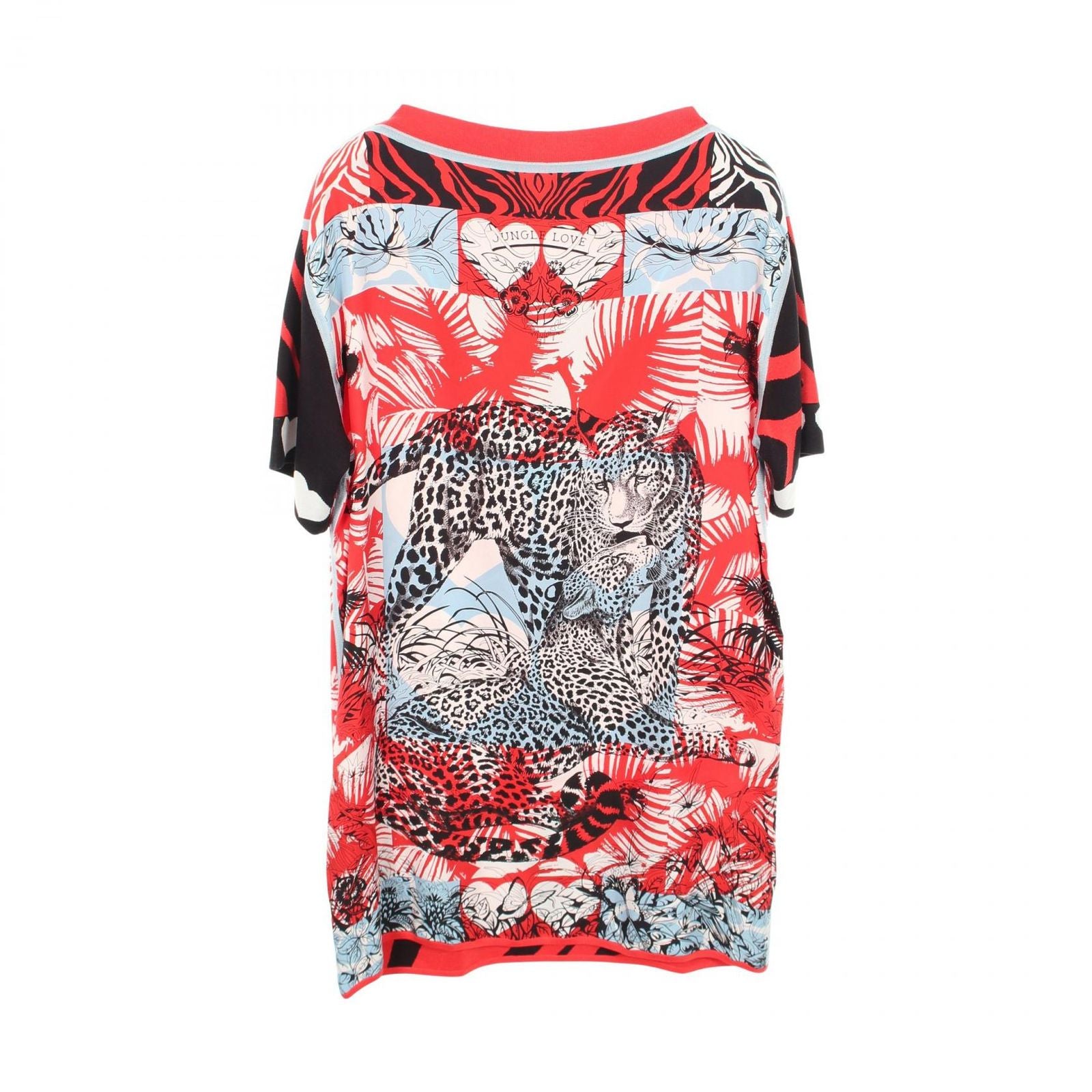 Hermes Dress Jungle Love Contrast Red Silk Rayon Tunic