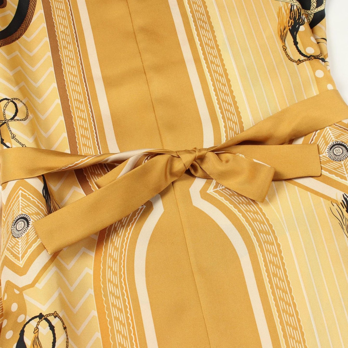 Hermes Dress Twill Lane Tunic Beige Silk — view 5