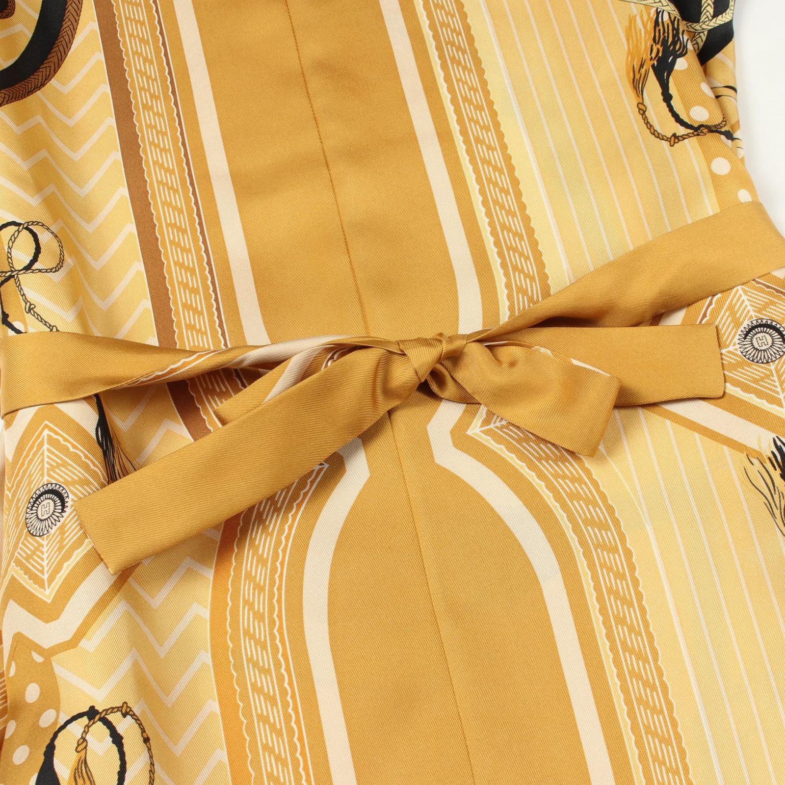 Hermes Dress Twill Lane Tunic Beige Silk — view 5
