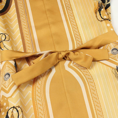 Hermes Dress Twill Lane Tunic Beige Silk — view 5