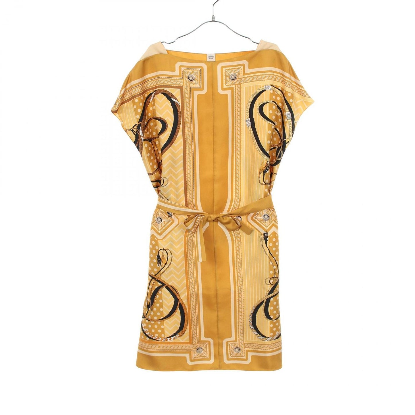 Hermes Dress Twill Lane Tunic Beige Silk