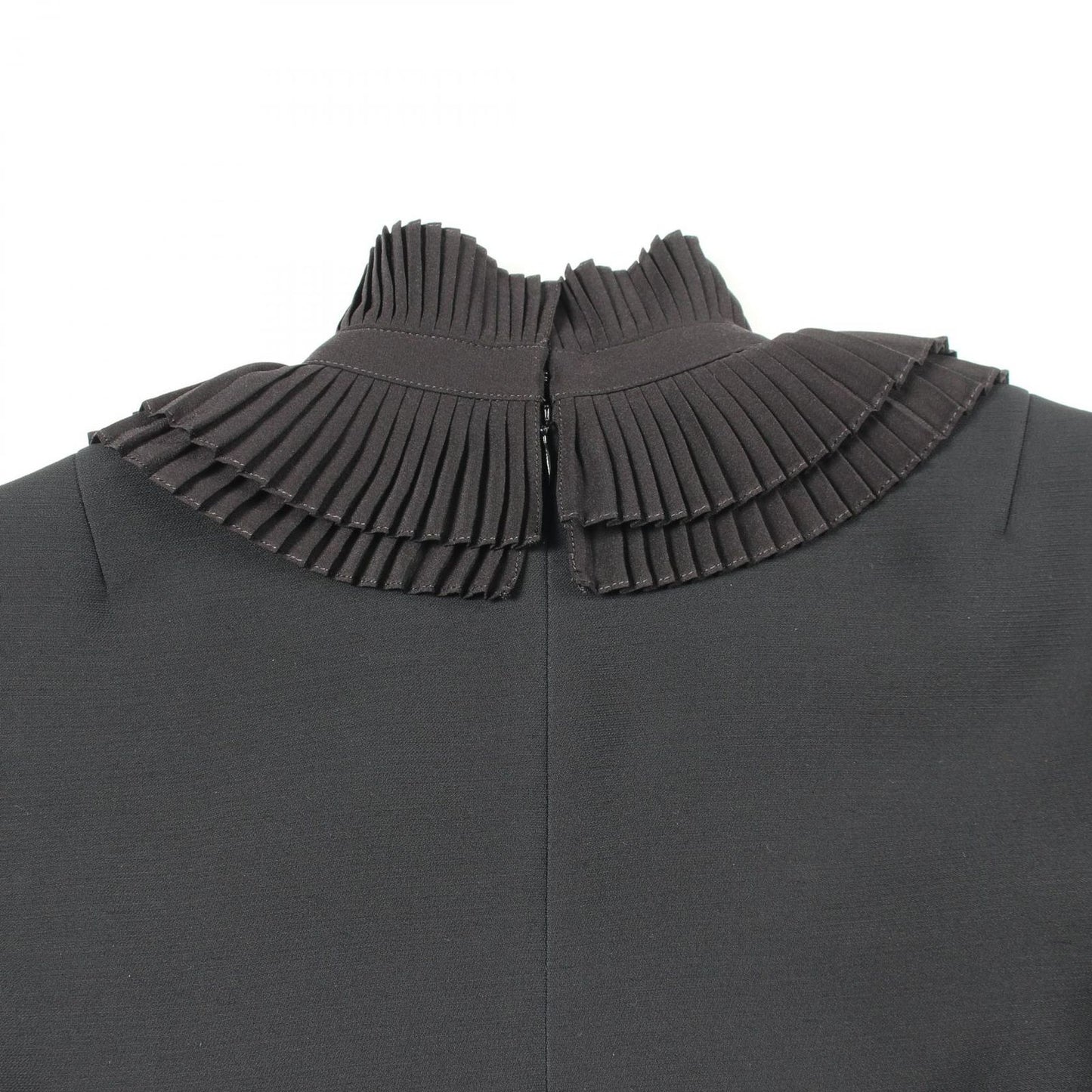 Louis Vuitton Dress Ruffle Color Black Wool Silk — view 5