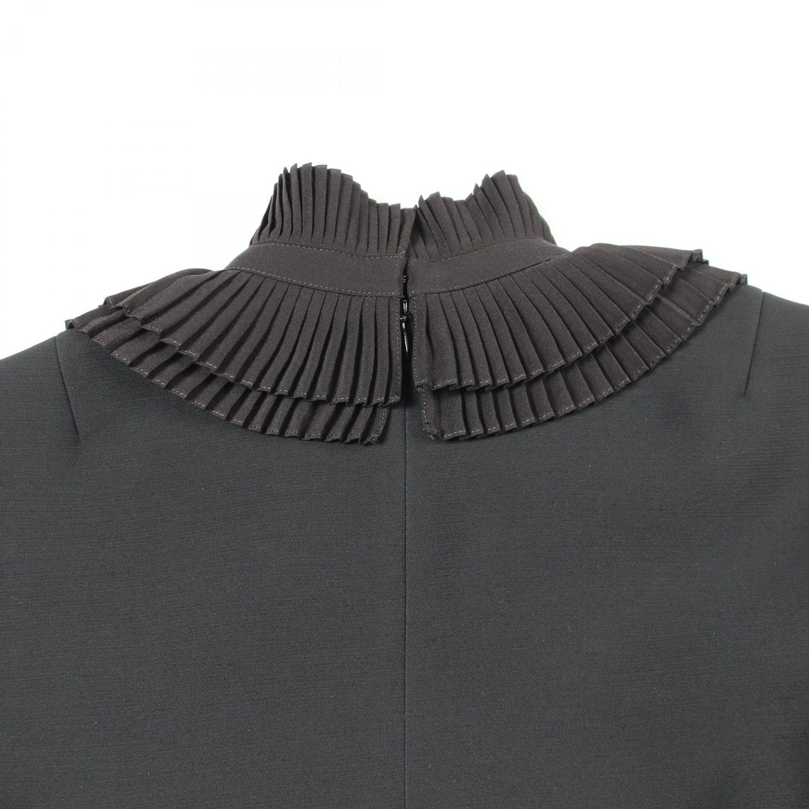 Louis Vuitton Dress Ruffle Color Black Wool Silk — view 5