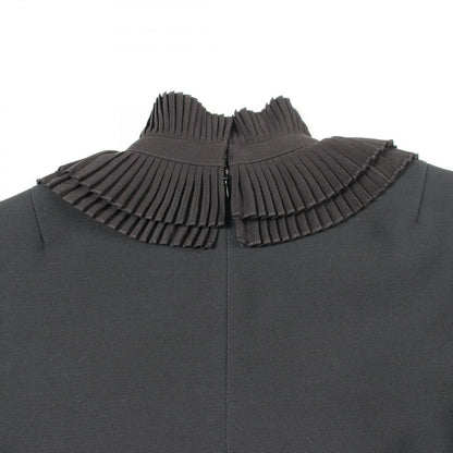 Louis Vuitton Dress Ruffle Color Black Wool Silk — view 5