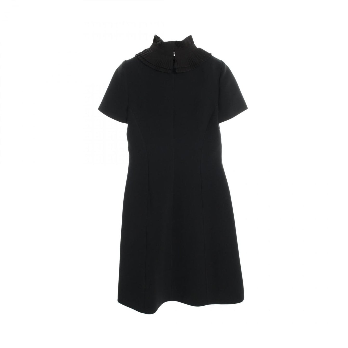 Louis Vuitton Dress Ruffle Color Black Wool Silk — view 2