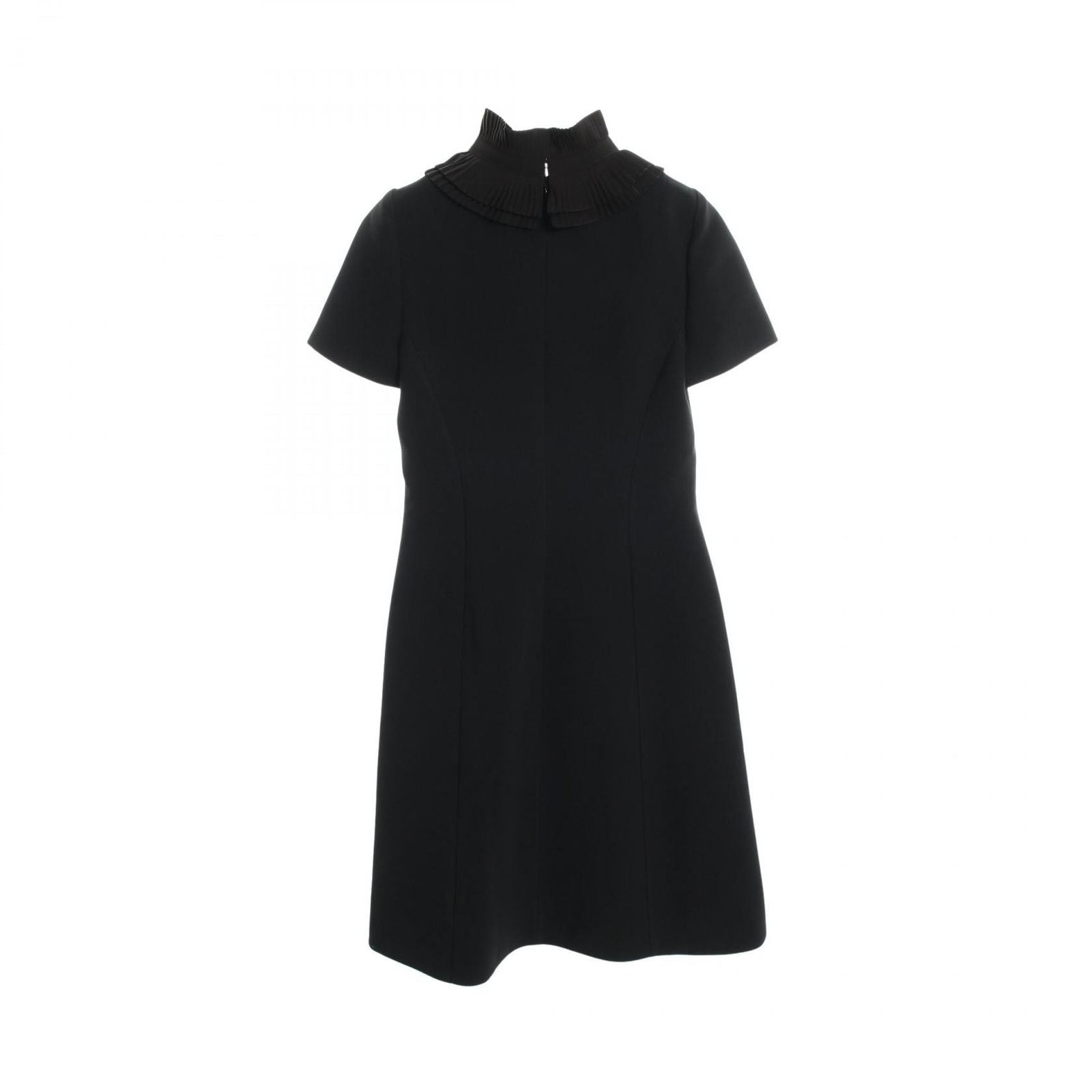 Louis Vuitton Dress Ruffle Color Black Wool Silk — view 2