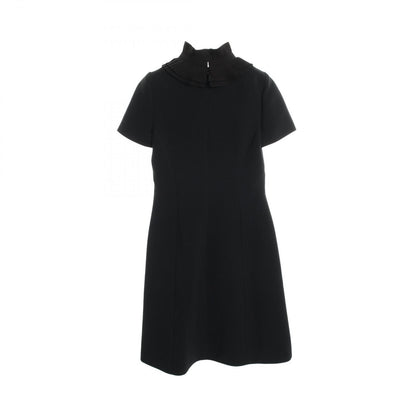 Louis Vuitton Dress Ruffle Color Black Wool Silk — view 2