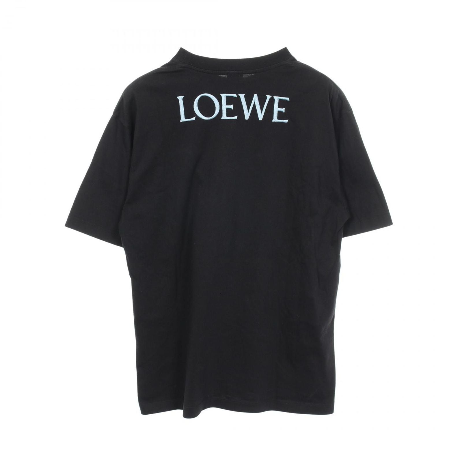 Loewe Short Sleeve T-Shirt Blue Bell Embroidery Black Cotton — view 2