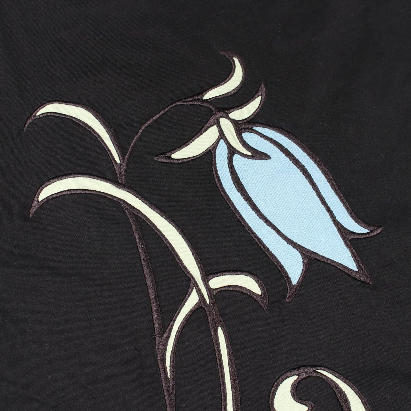 Loewe Short Sleeve T-Shirt Blue Bell Embroidery Black Cotton — view 7