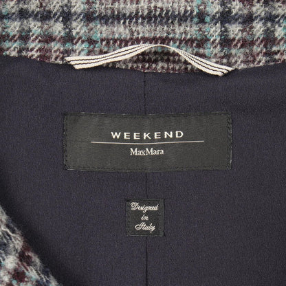 Max Mara Week End Collarless Jacket Plaid Wool — view 3