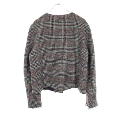 Max Mara Week End Collarless Jacket Plaid Wool — view 2