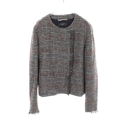 Max Mara Week End Collarless Jacket Plaid Wool