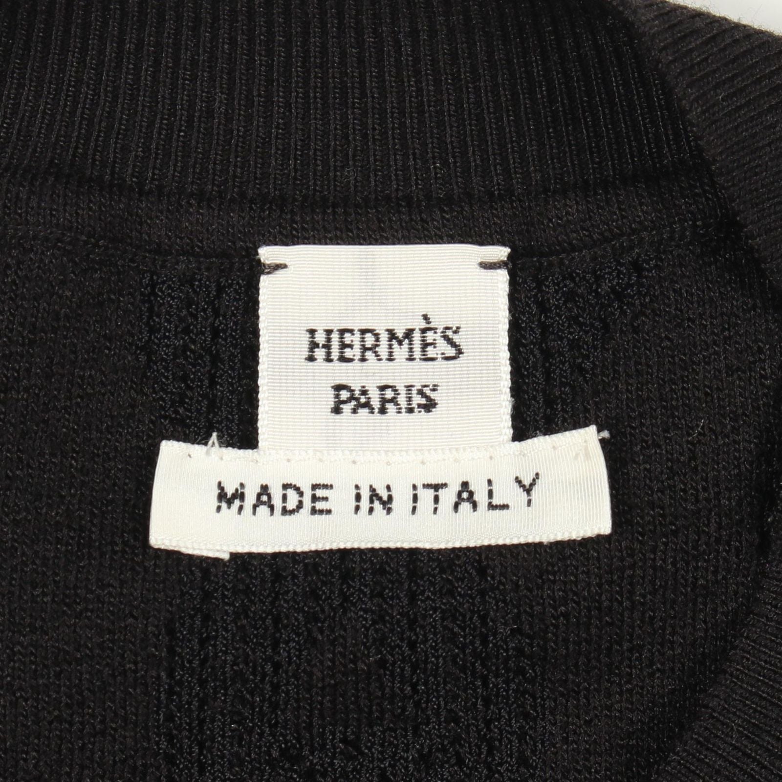 Hermes Knit Pal Flowy Remix Short Sleeve Dark Navy Rayon Silk Sweater — view 3