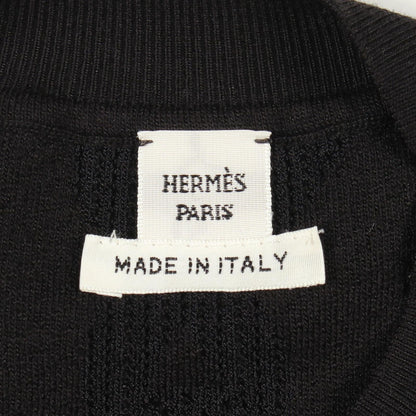 Hermes Knit Pal Flowy Remix Short Sleeve Dark Navy Rayon Silk Sweater — view 3