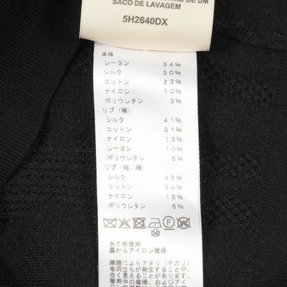 Hermes Knit Pal Flowy Remix Short Sleeve Dark Navy Rayon Silk Sweater — view 4