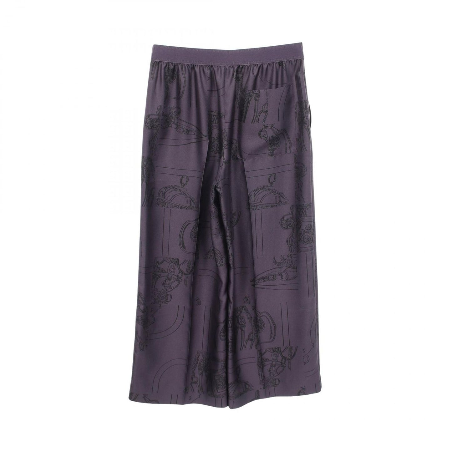Hermes Pants en Desordre Finesse Twill Purple Silk — view 2