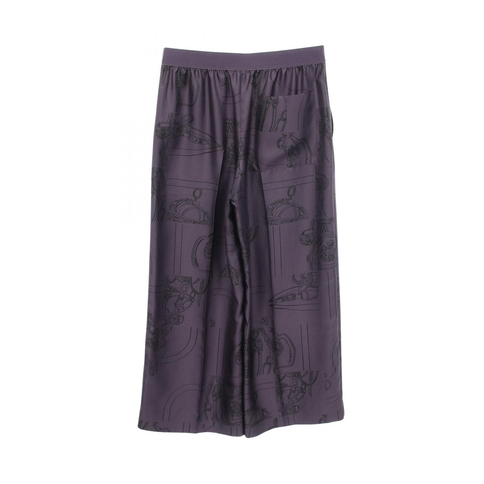 Hermes Pants en Desordre Finesse Twill Purple Silk — view 2