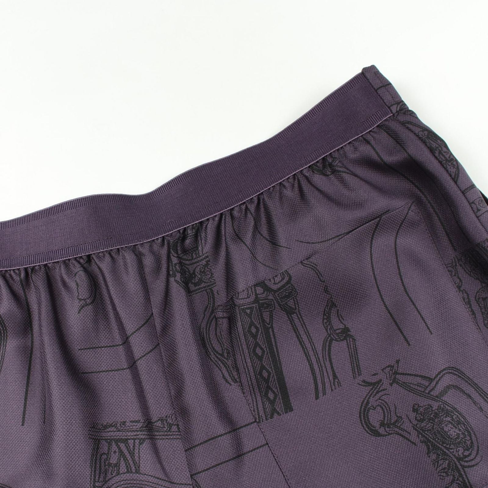 Hermes Pants en Desordre Finesse Twill Purple Silk — view 6
