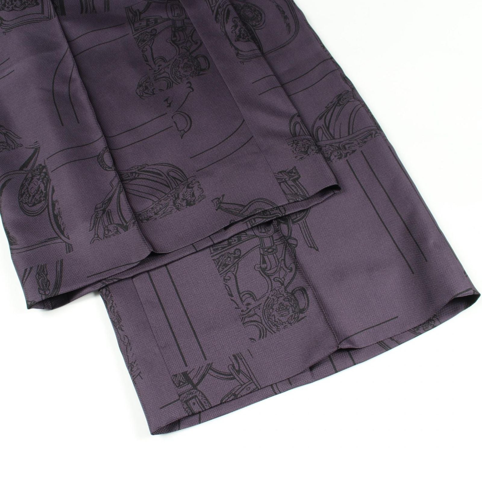 Hermes Pants en Desordre Finesse Twill Purple Silk — view 5